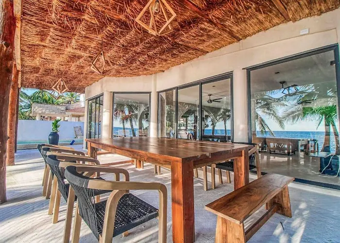 Beachfront With Private Heated Pool Jacuzzi Sauna Ocean Views & Ac - 7th Heaven Tulum