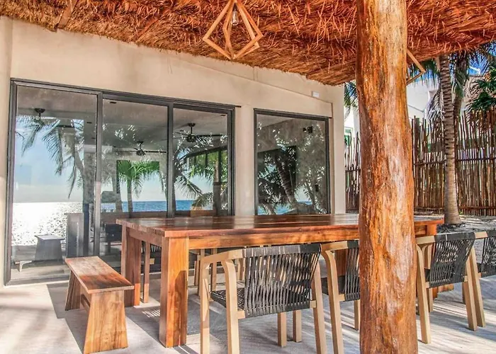 Beachfront With Private Heated Pool Jacuzzi Sauna Ocean Views & Ac - 7th Heaven Hébergement de vacances Tulum